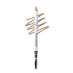 Eyebrow definer pencil with brown strokes on a white background