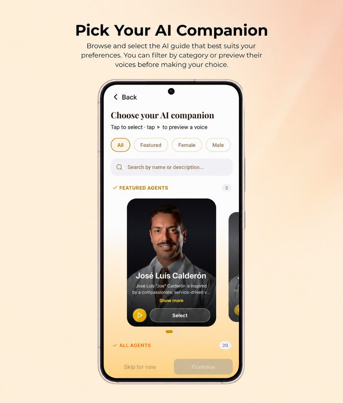 Choose the companion you talk to